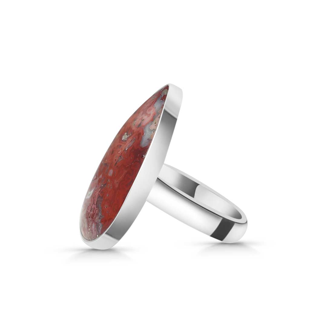 Crazy Lace Agate Adjustable Ring-(CLA-R-24.)