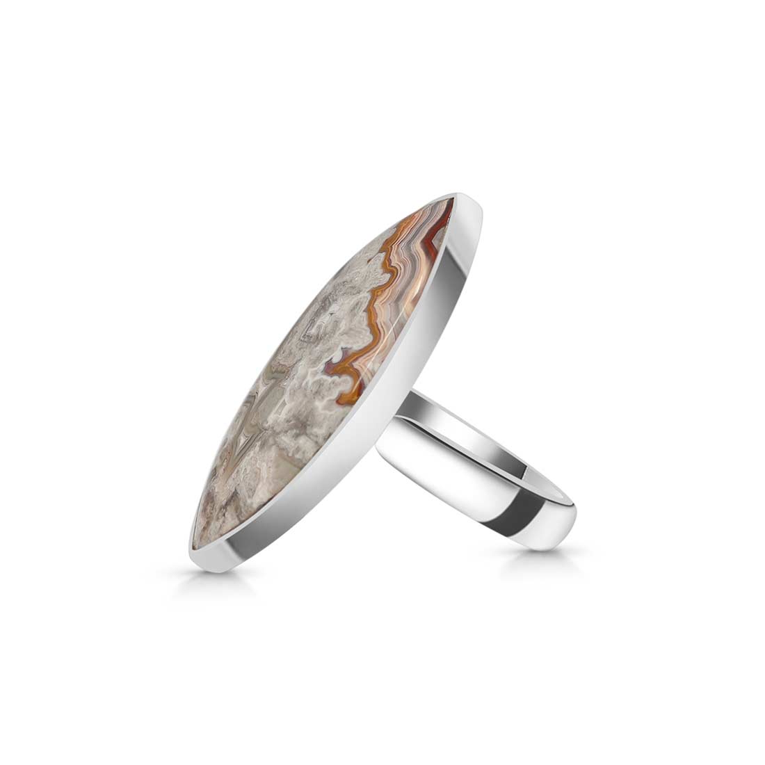 Crazy Lace Agate Adjustable Ring-(CLA-R-33.)