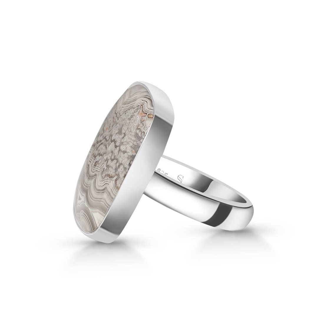 Crazy Lace Agate Adjustable Ring-(CLA-R-7.)