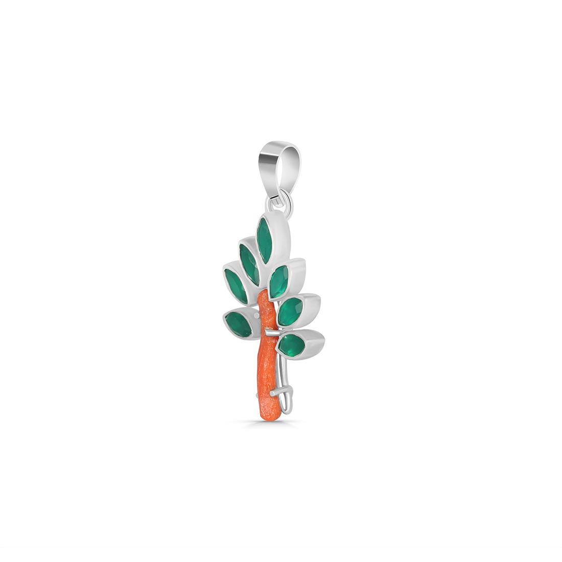 Red Coral / Green Onyx Pendant-(COR-P-100.)
