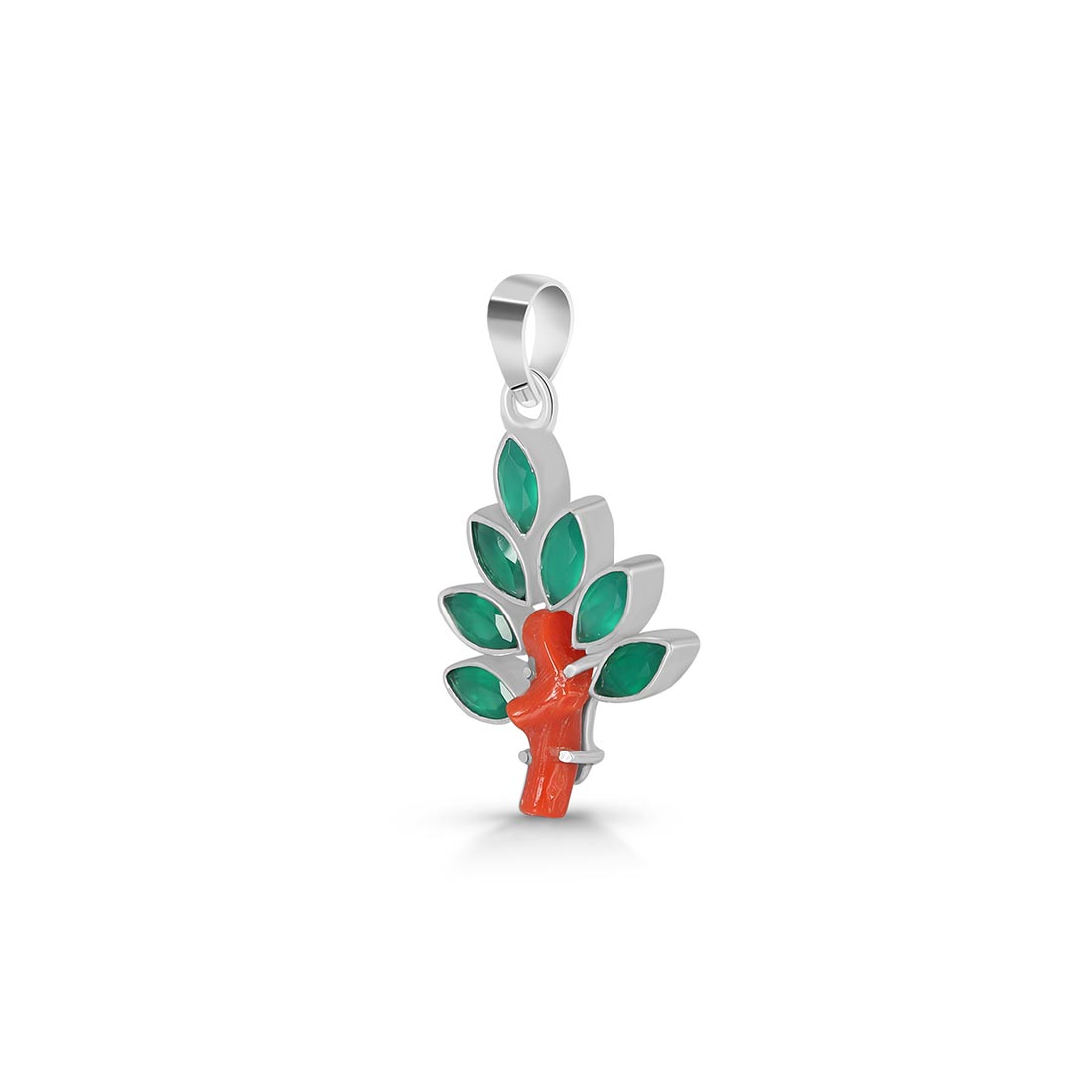 Red Coral / Green Onyx Pendant-(COR-P-57.)