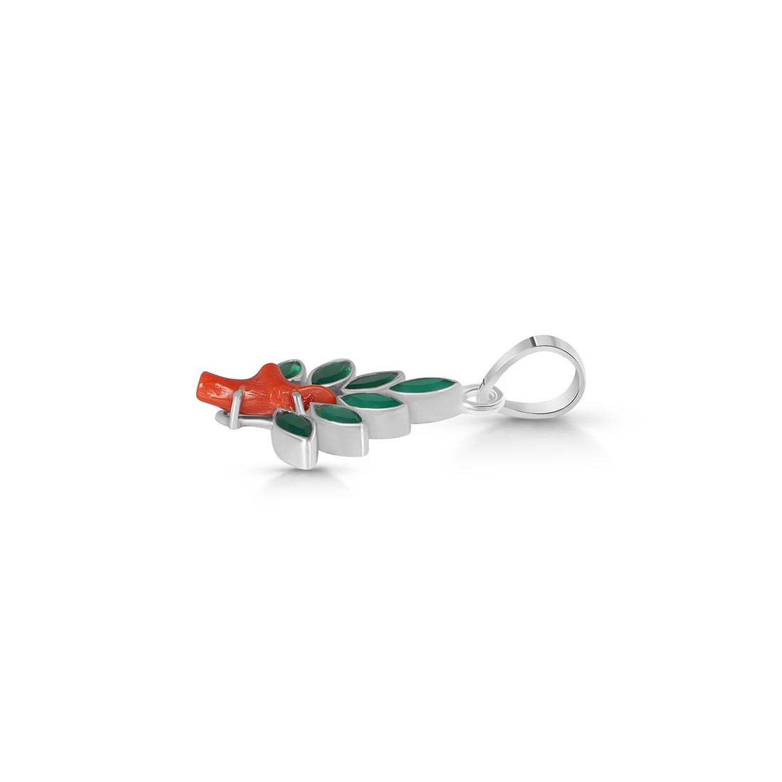 Red Coral / Green Onyx Pendant-(COR-P-57.)