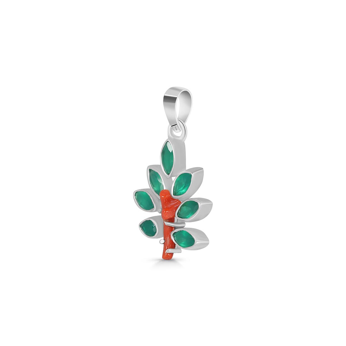 Red Coral / Green Onyx Pendant-(COR-P-59.)