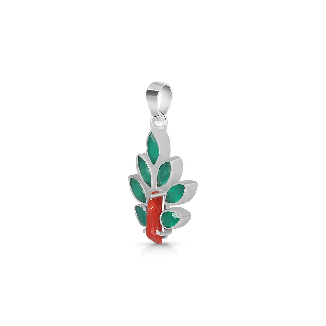 Red Coral / Green Onyx Pendant-(COR-P-60.)