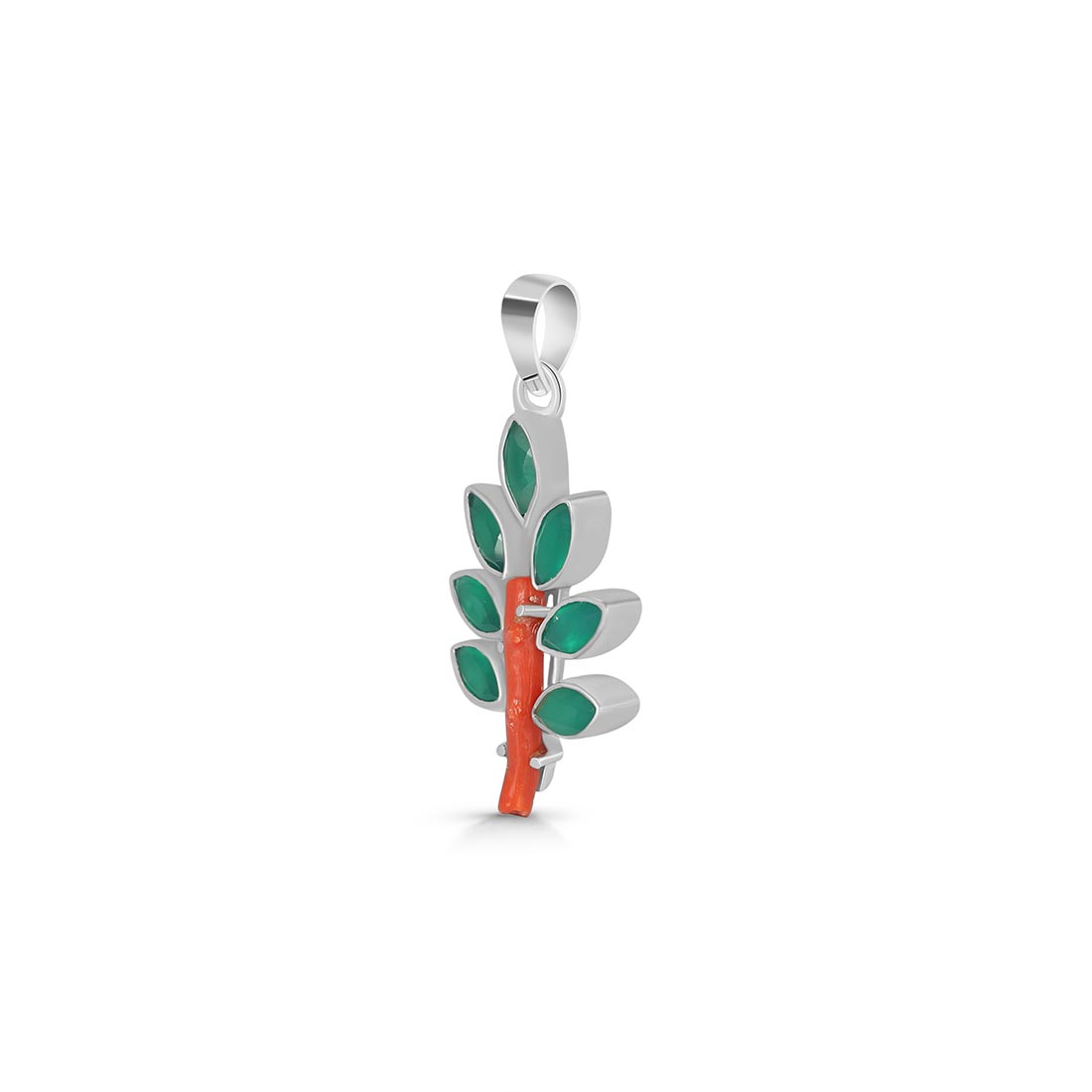 Red Coral / Green Onyx Pendant-(COR-P-61.)