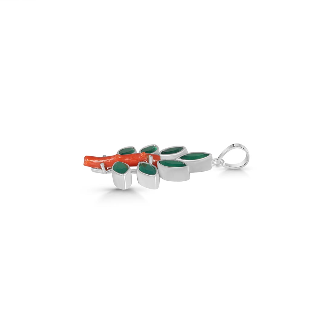 Red Coral / Green Onyx Pendant-(COR-P-61.)