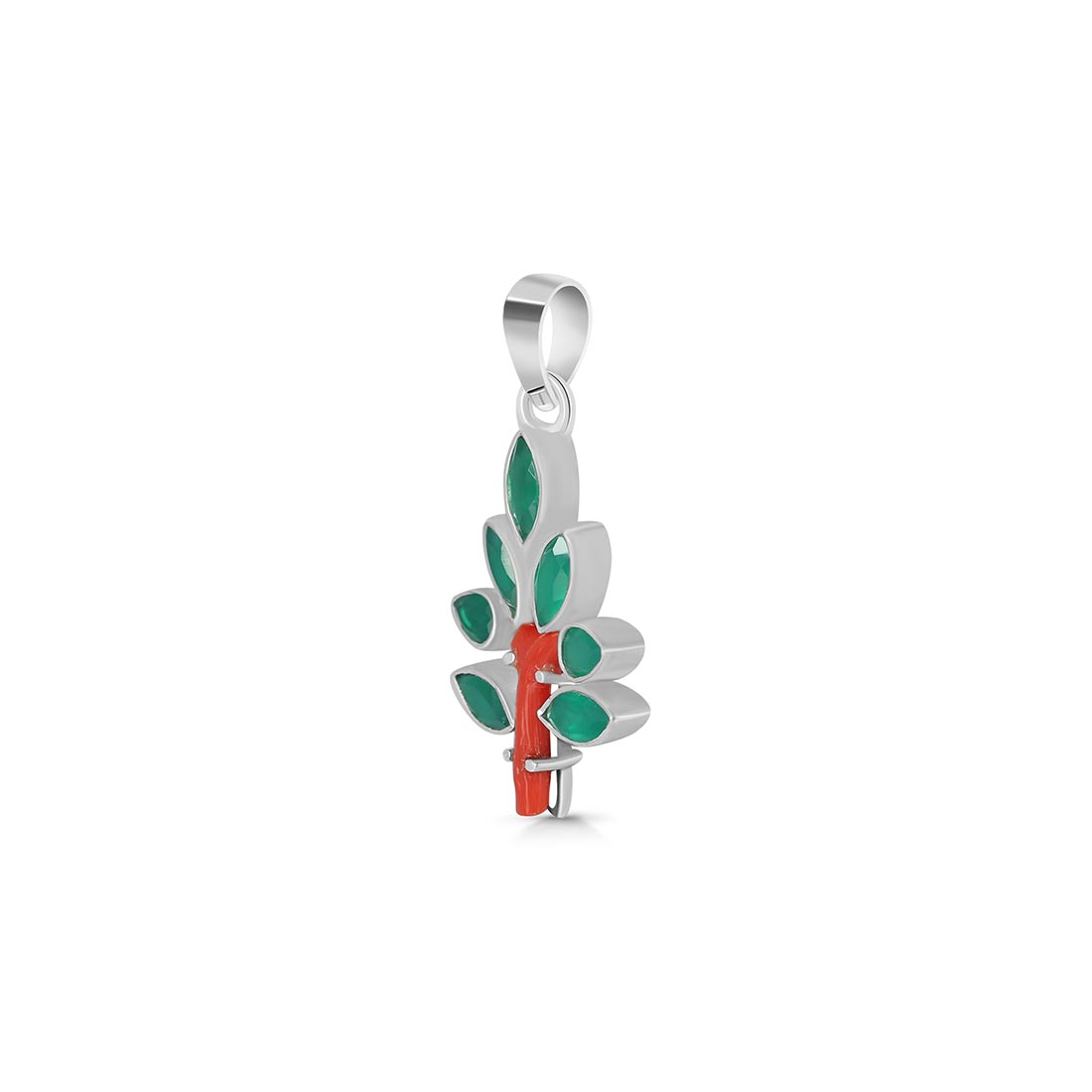 Red Coral / Green Onyx Pendant-(COR-P-62.)