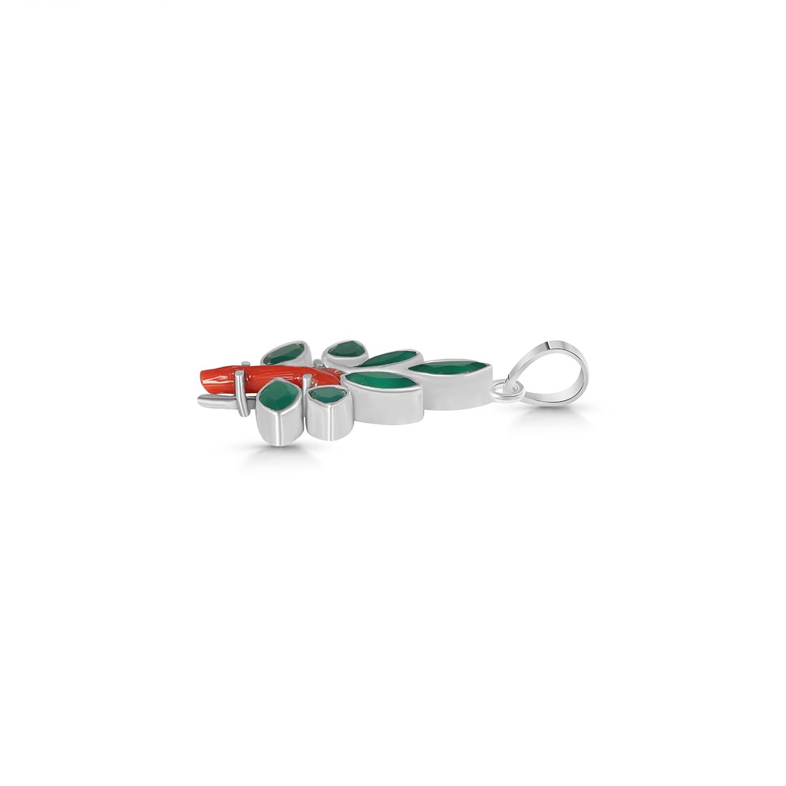 Red Coral / Green Onyx Pendant-(COR-P-62.)
