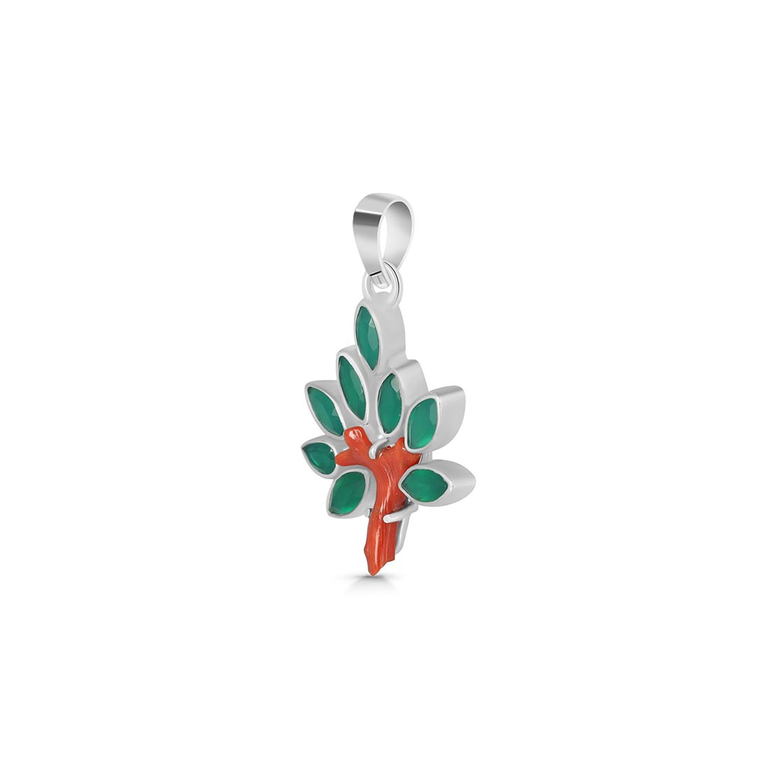 Red Coral / Green Onyx Pendant-(COR-P-63.)