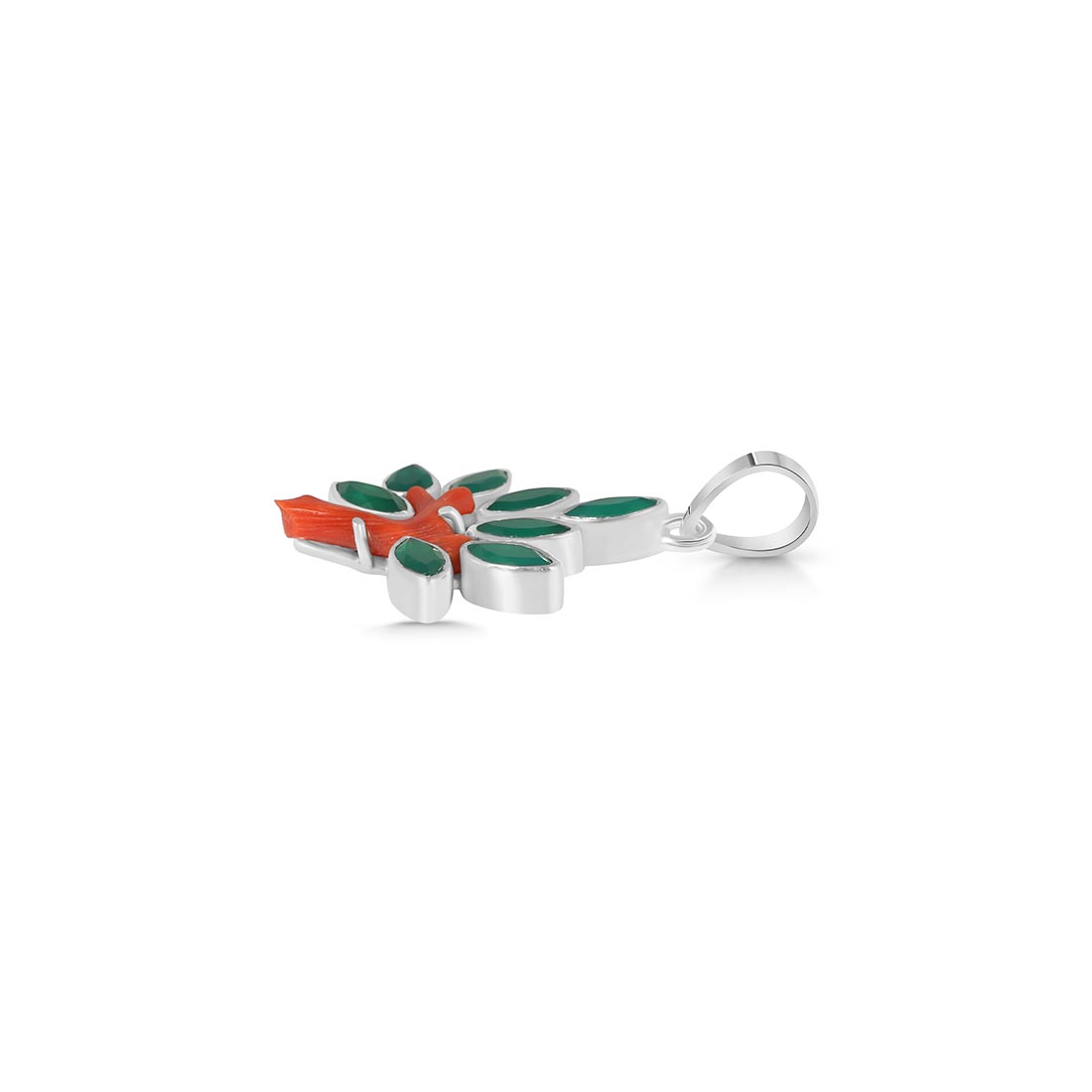 Red Coral / Green Onyx Pendant-(COR-P-63.)