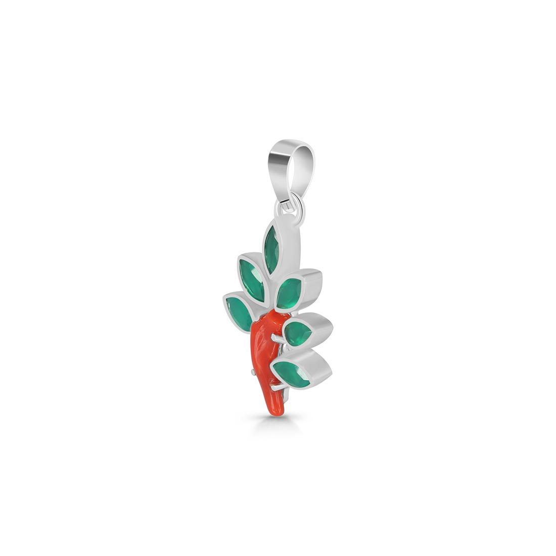 Red Coral / Green Onyx Pendant-(COR-P-70.)