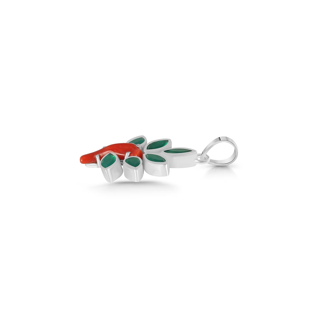 Red Coral / Green Onyx Pendant-(COR-P-70.)