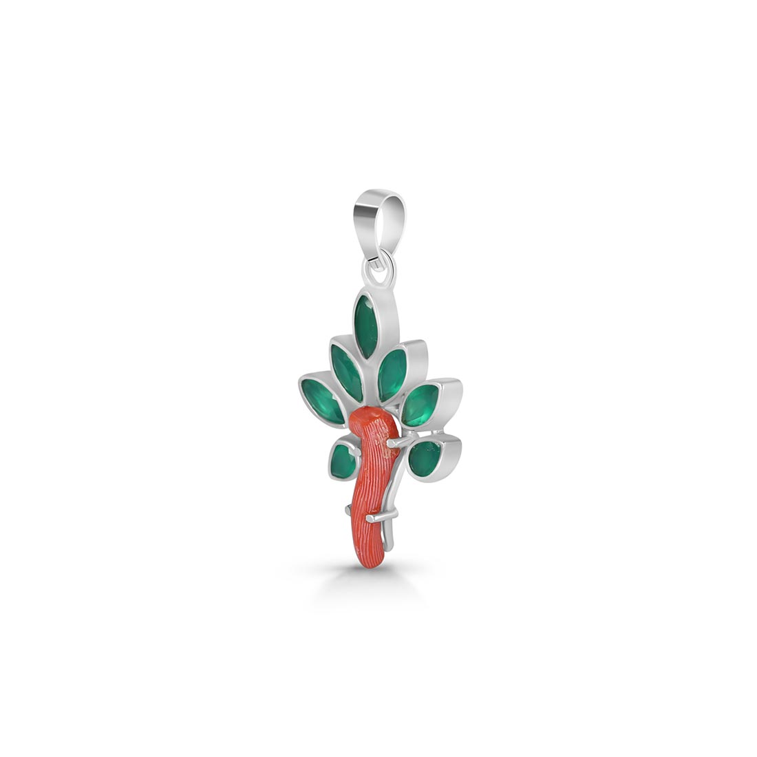Red Coral / Green Onyx Pendant-(COR-P-71.)