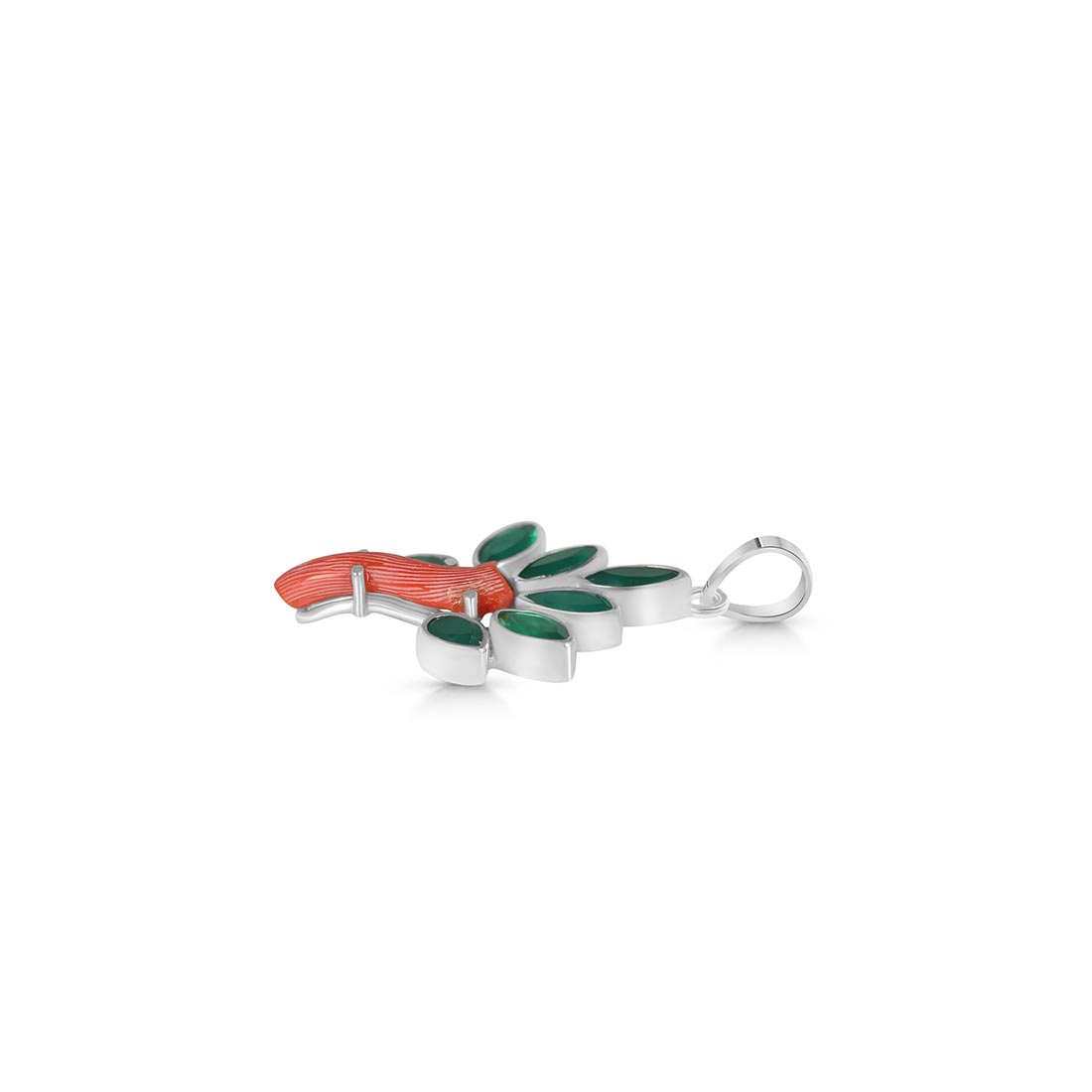 Red Coral / Green Onyx Pendant-(COR-P-71.)