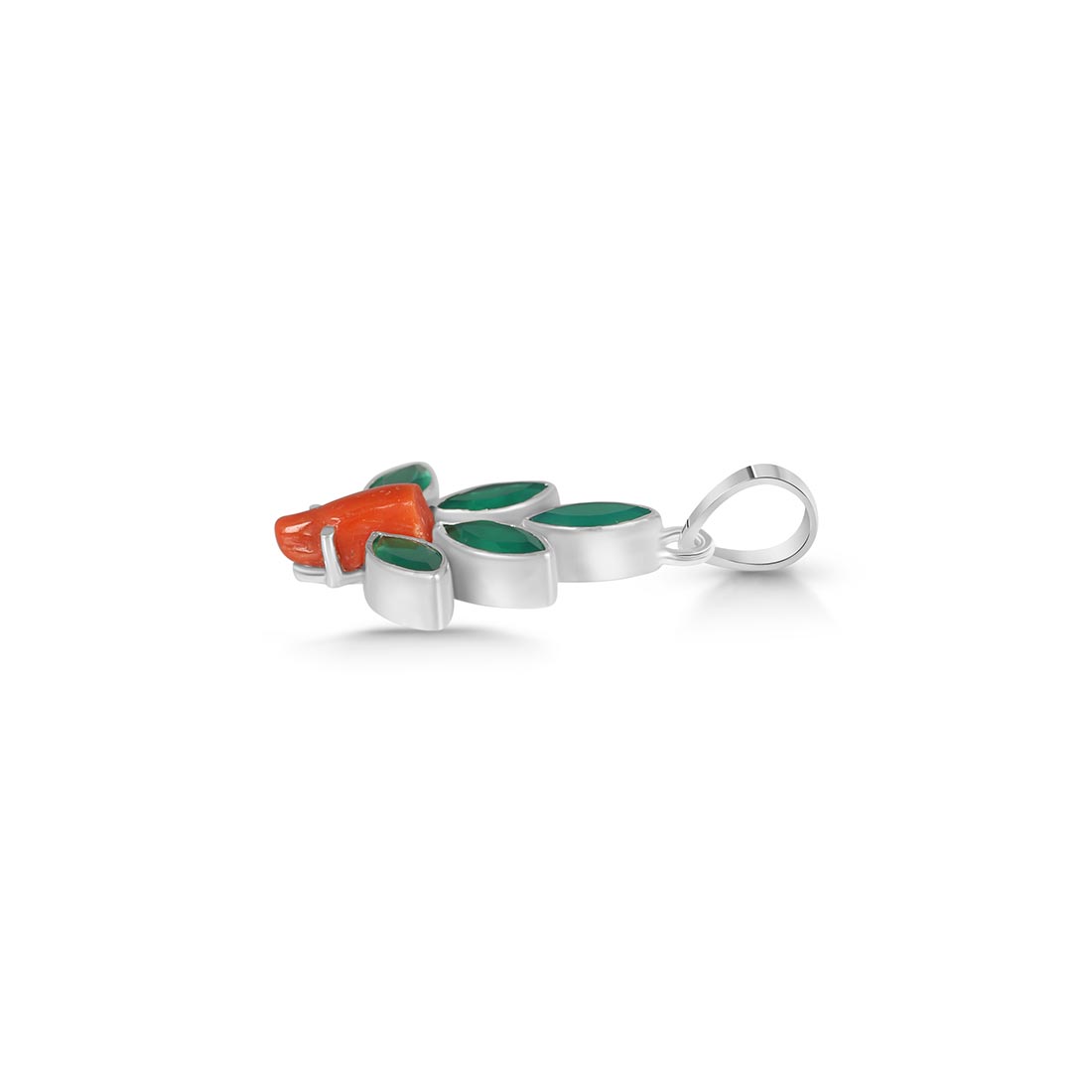 Red Coral / Green Onyx Pendant-(COR-P-78.)