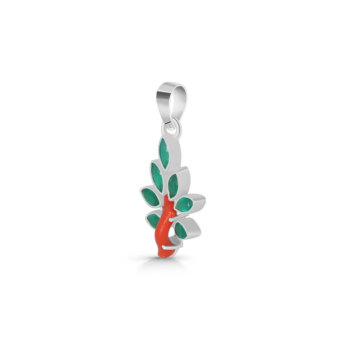 Red Coral / Green Onyx Pendant-(COR-P-79.)