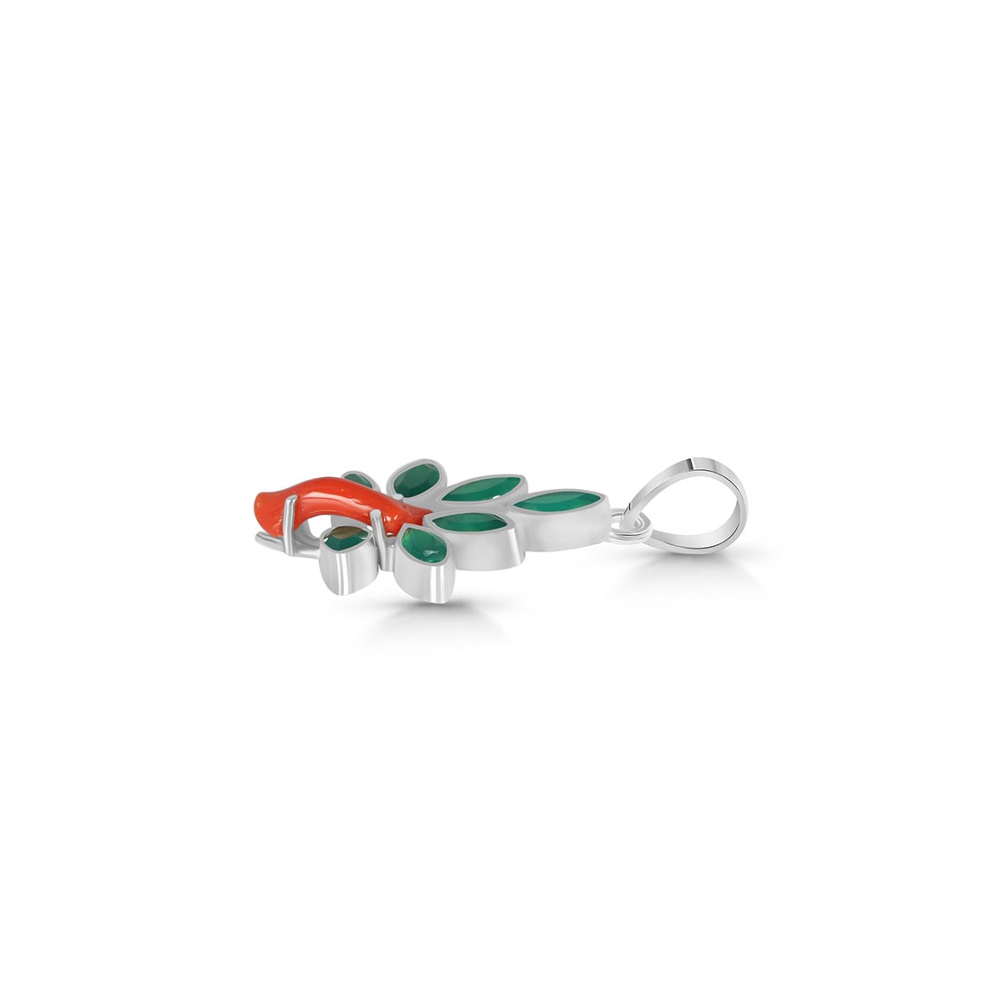 Red Coral / Green Onyx Pendant-(COR-P-79.)