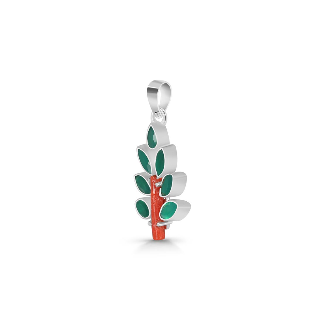 Red Coral / Green Onyx Pendant-(COR-P-81.)