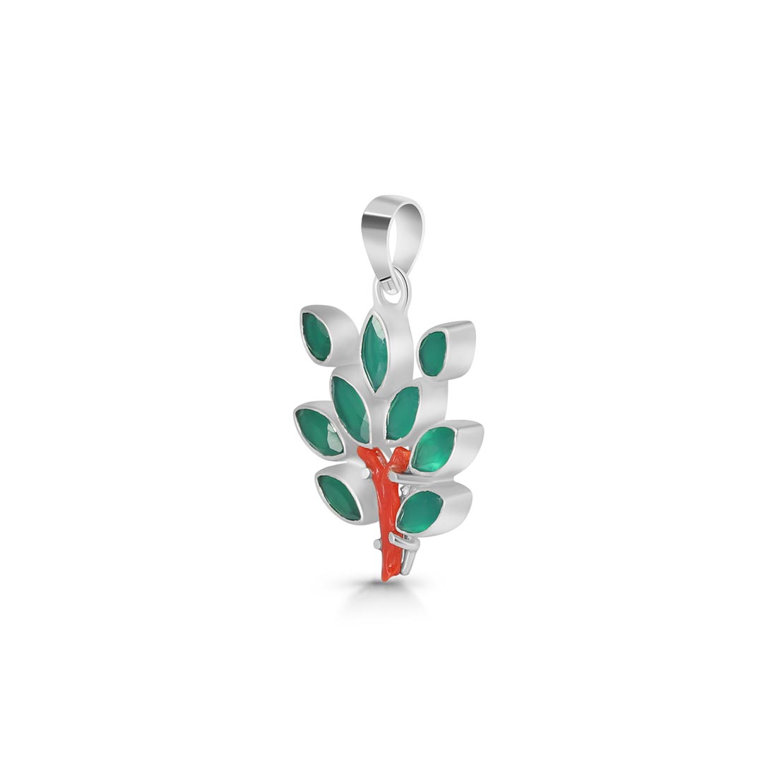 Red Coral / Green Onyx Pendant-(COR-P-84.)