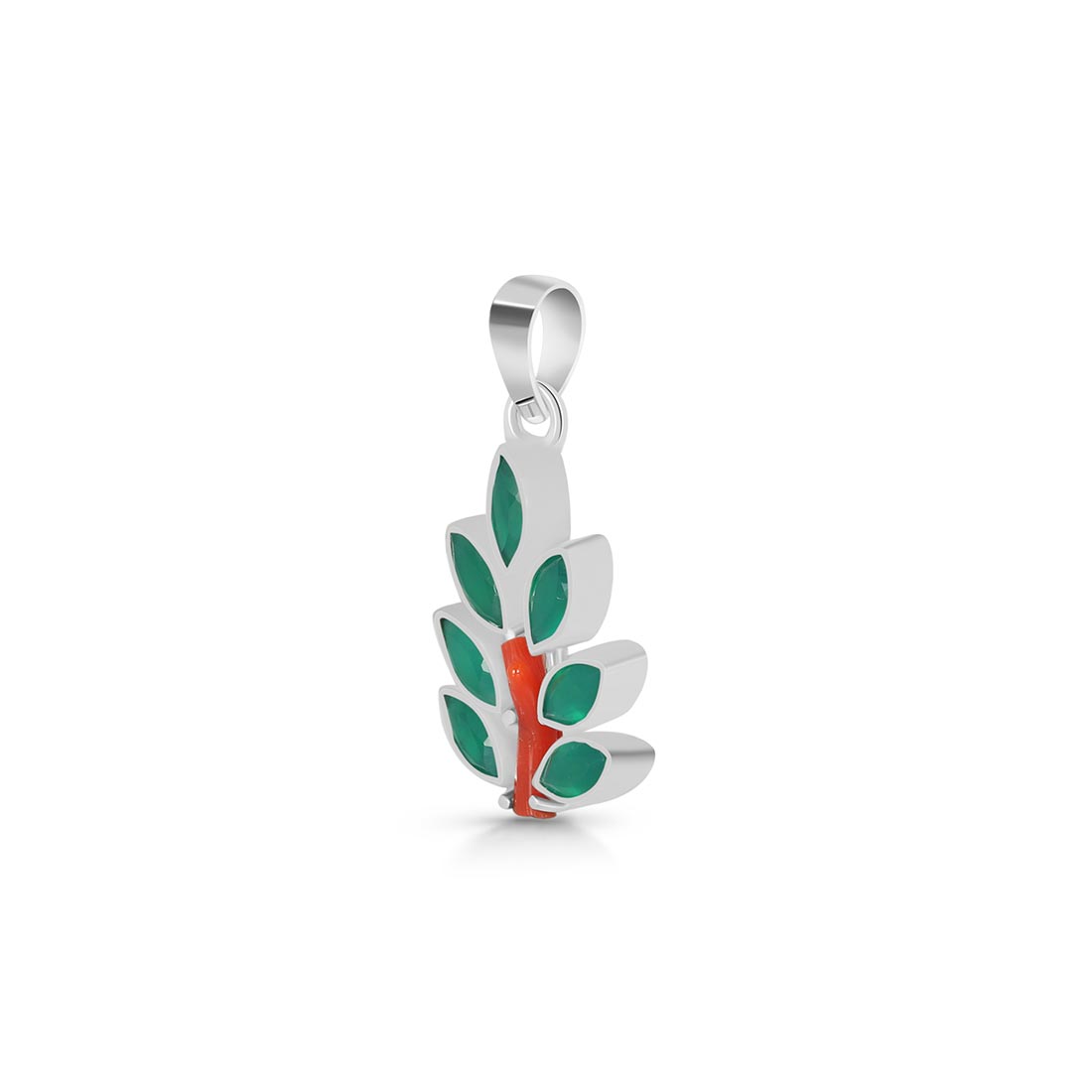 Red Coral / Green Onyx Pendant-(COR-P-87.)