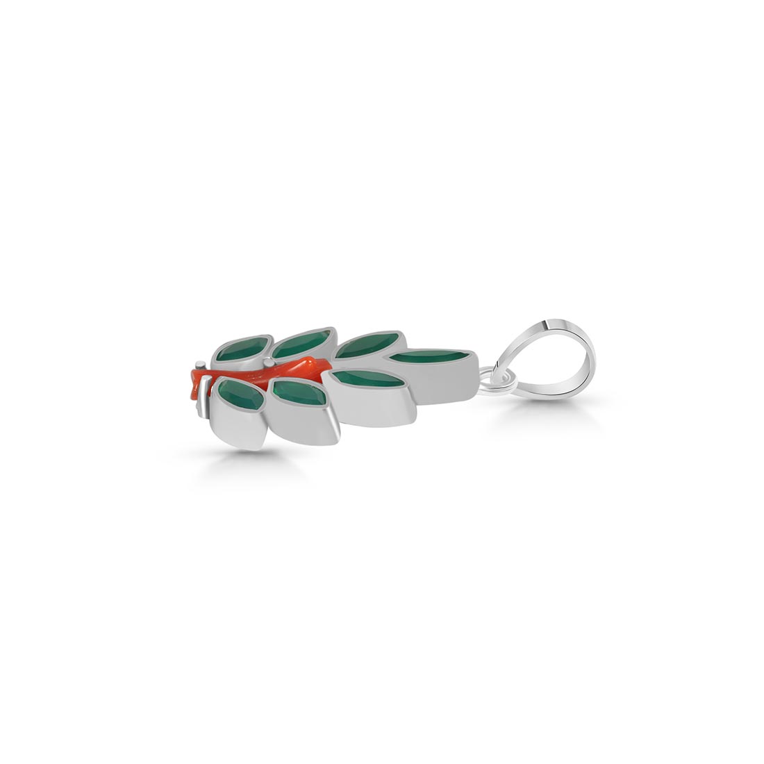 Red Coral / Green Onyx Pendant-(COR-P-87.)