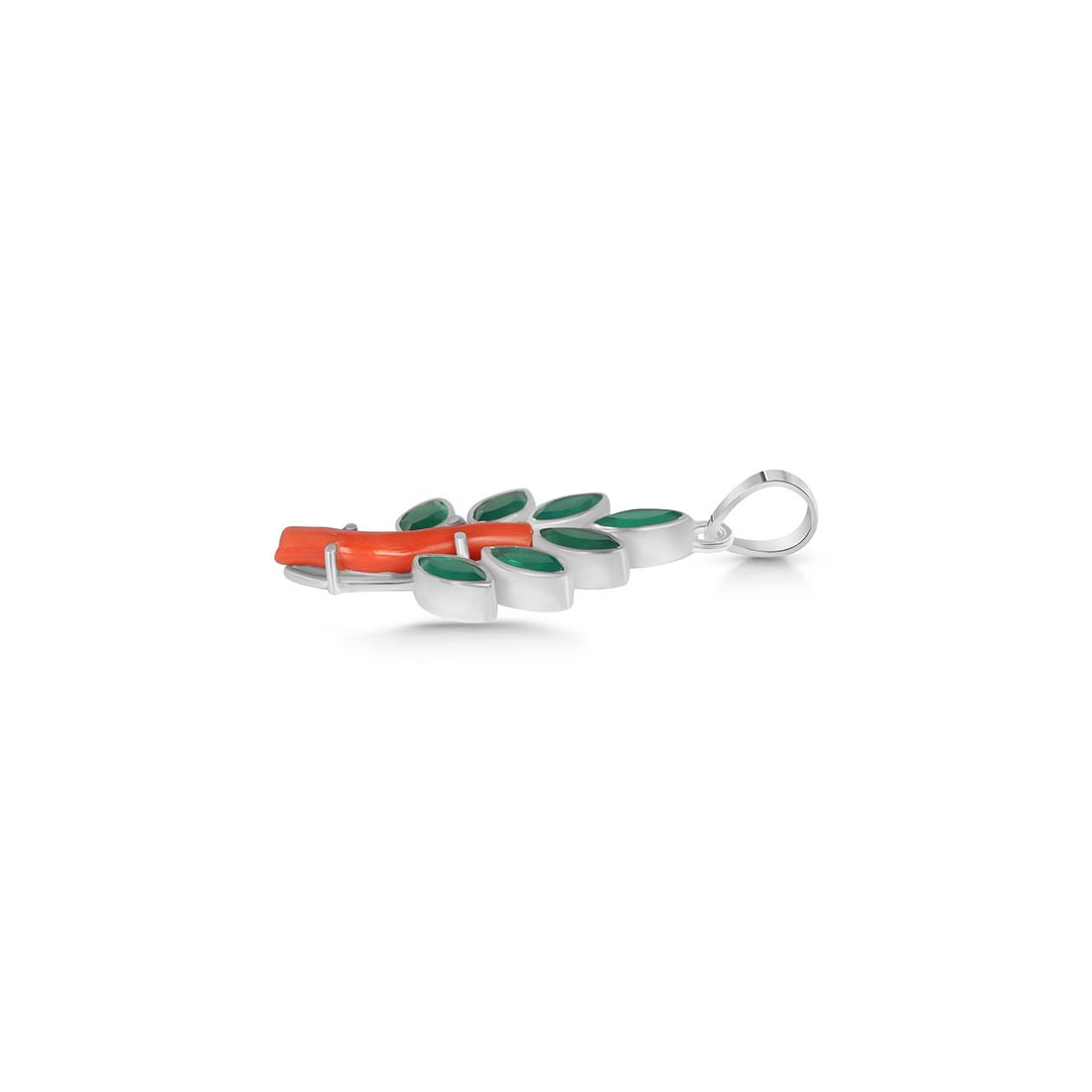 Red Coral / Green Onyx Pendant-(COR-P-88.)