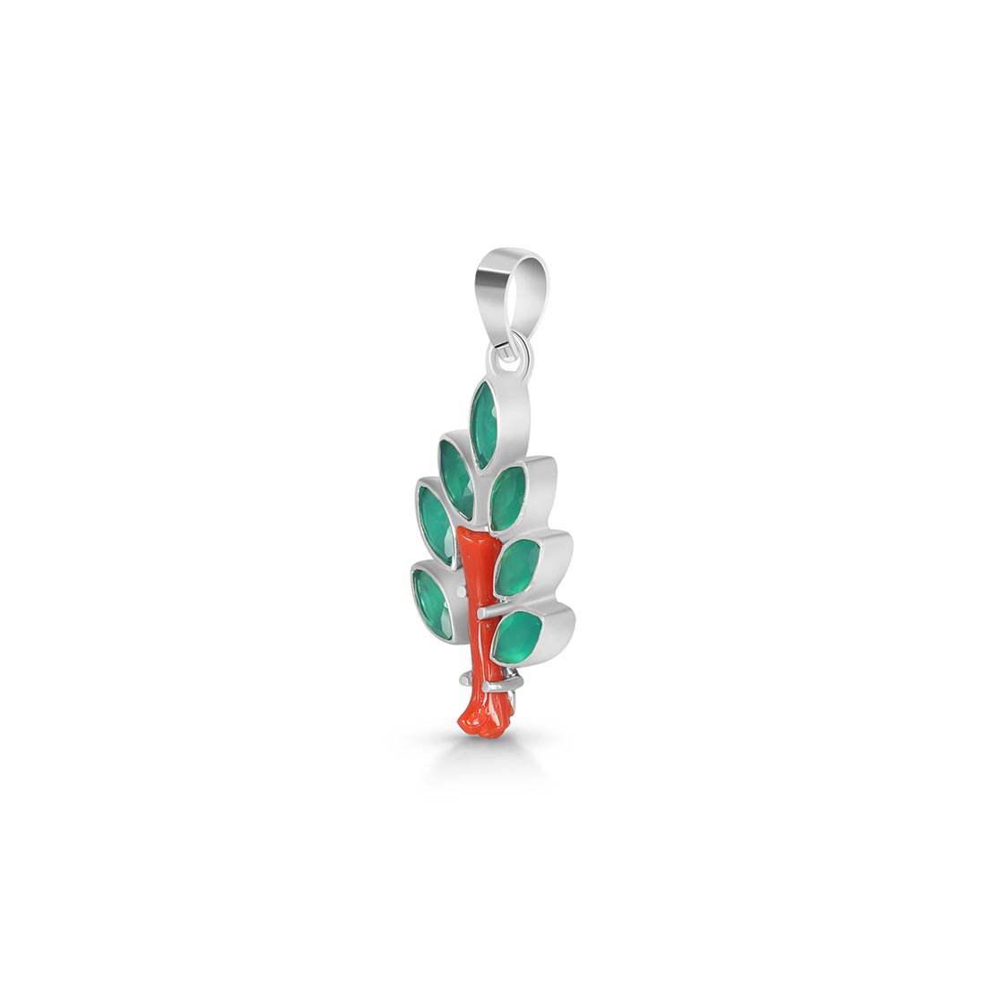Red Coral / Green Onyx Pendant-(COR-P-90.)