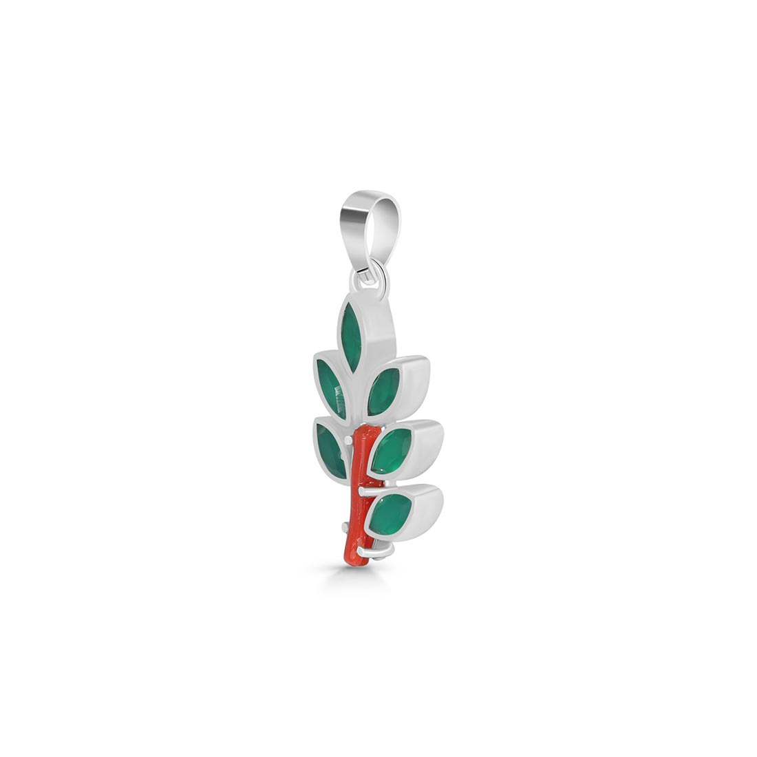 Red Coral / Green Onyx Pendant-(COR-P-91.)