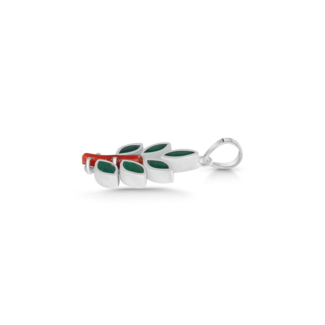 Red Coral / Green Onyx Pendant-(COR-P-91.)