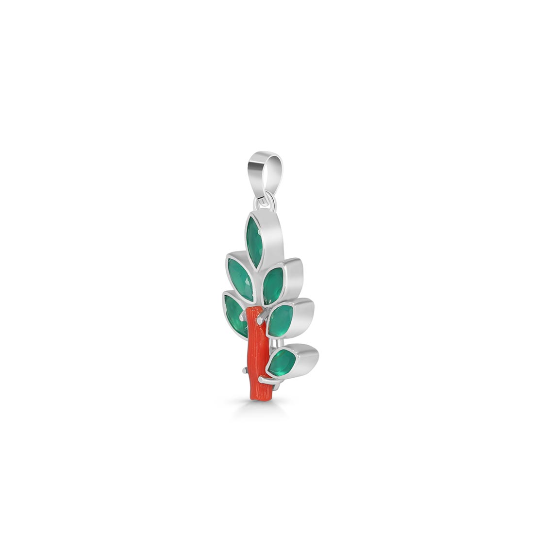 Red Coral / Green Onyx Pendant-(COR-P-94.)