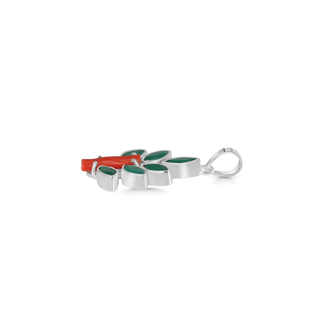 Red Coral / Green Onyx Pendant-(COR-P-94.)
