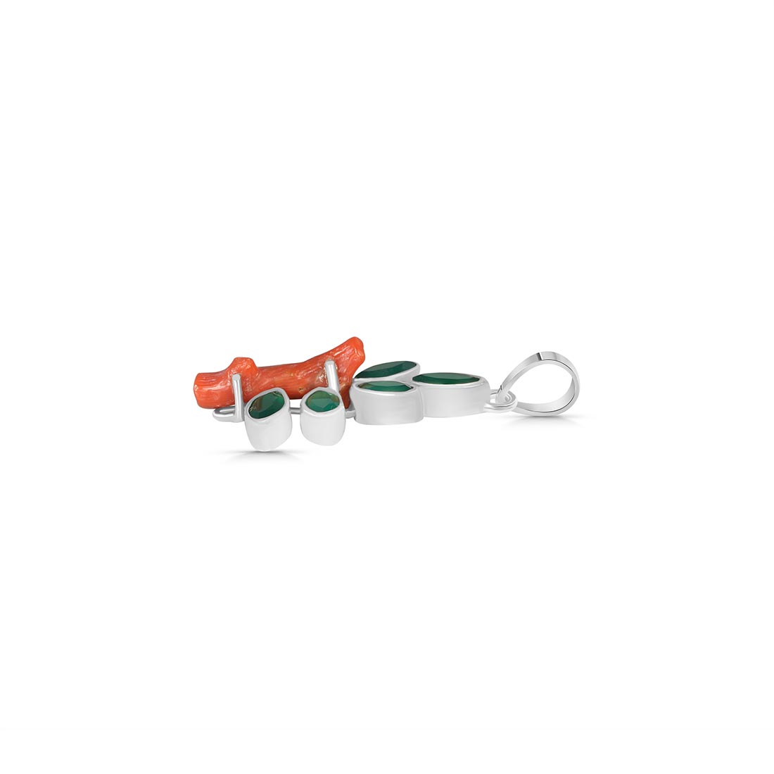 Red Coral / Green Onyx Pendant-(COR-P-95.)