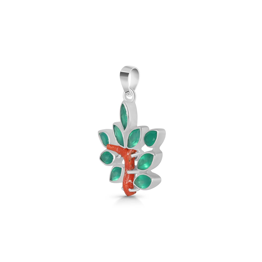 Red Coral / Green Onyx Pendant-(COR-P-96.)