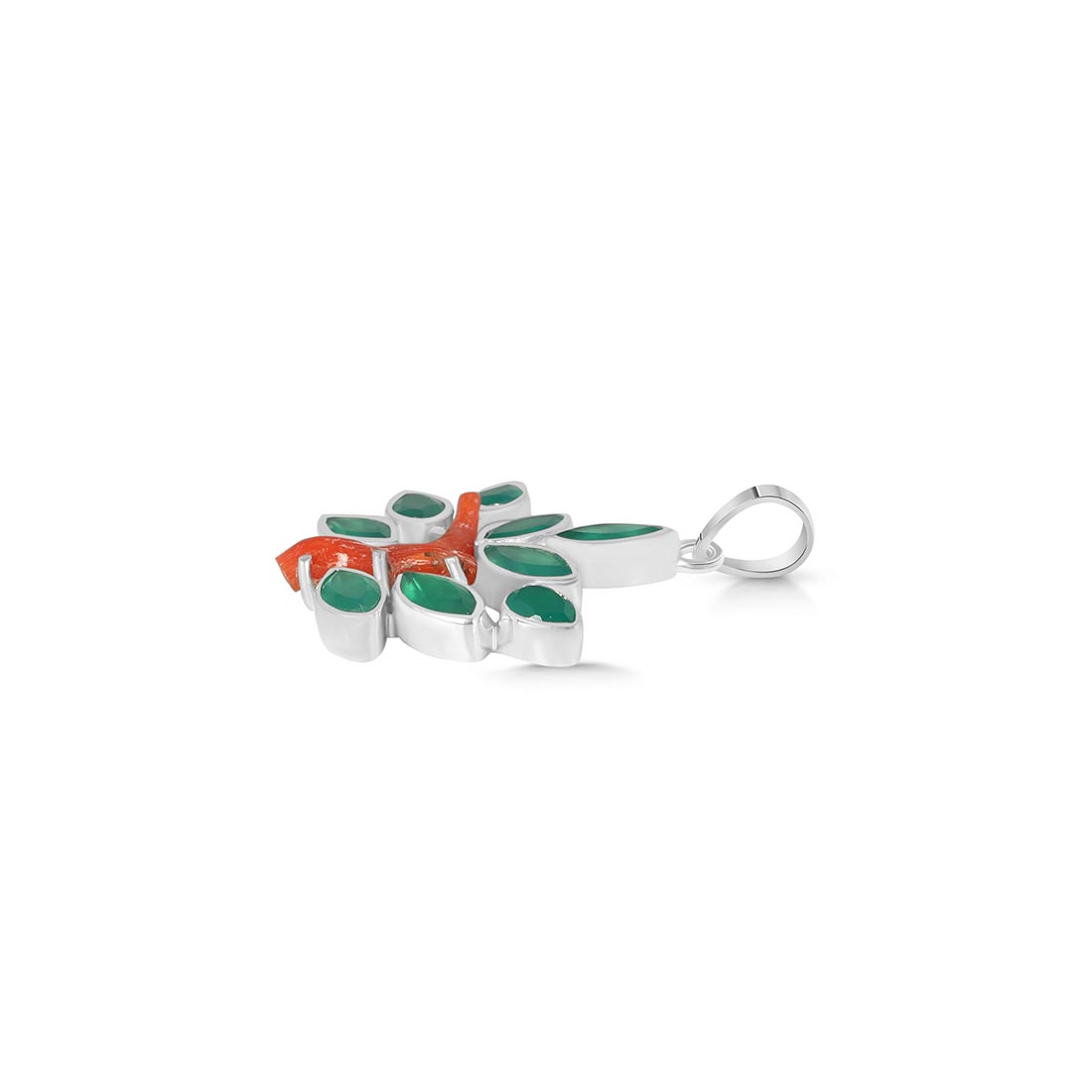 Red Coral / Green Onyx Pendant-(COR-P-96.)