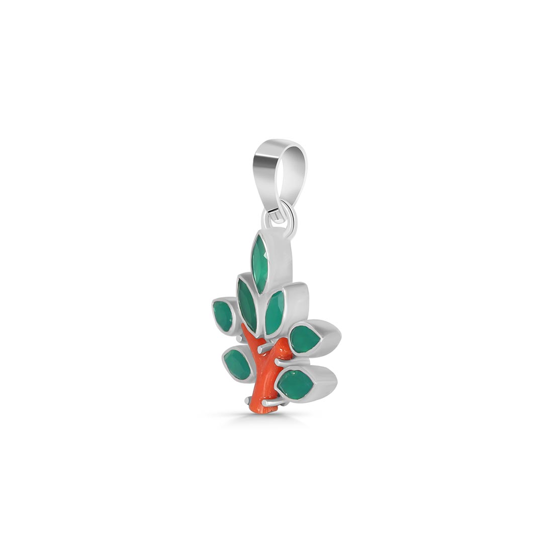Red Coral / Green Onyx Pendant-(COR-P-97.)