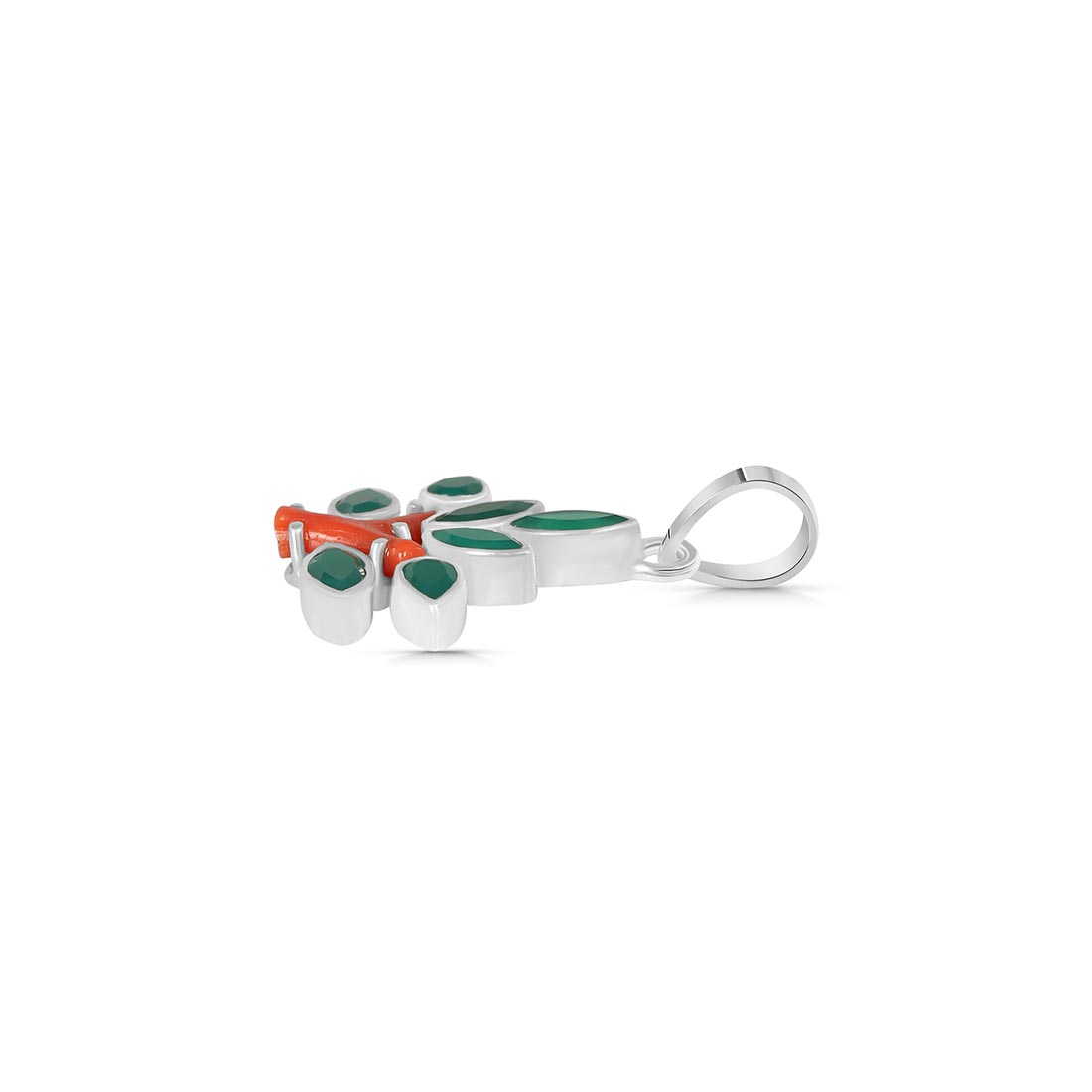 Red Coral / Green Onyx Pendant-(COR-P-97.)