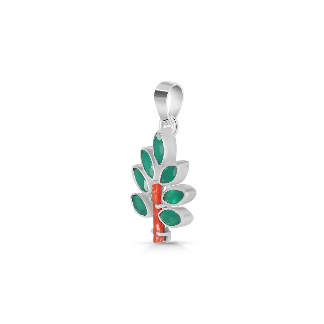 Red Coral / Green Onyx Pendant-(COR-P-98.)