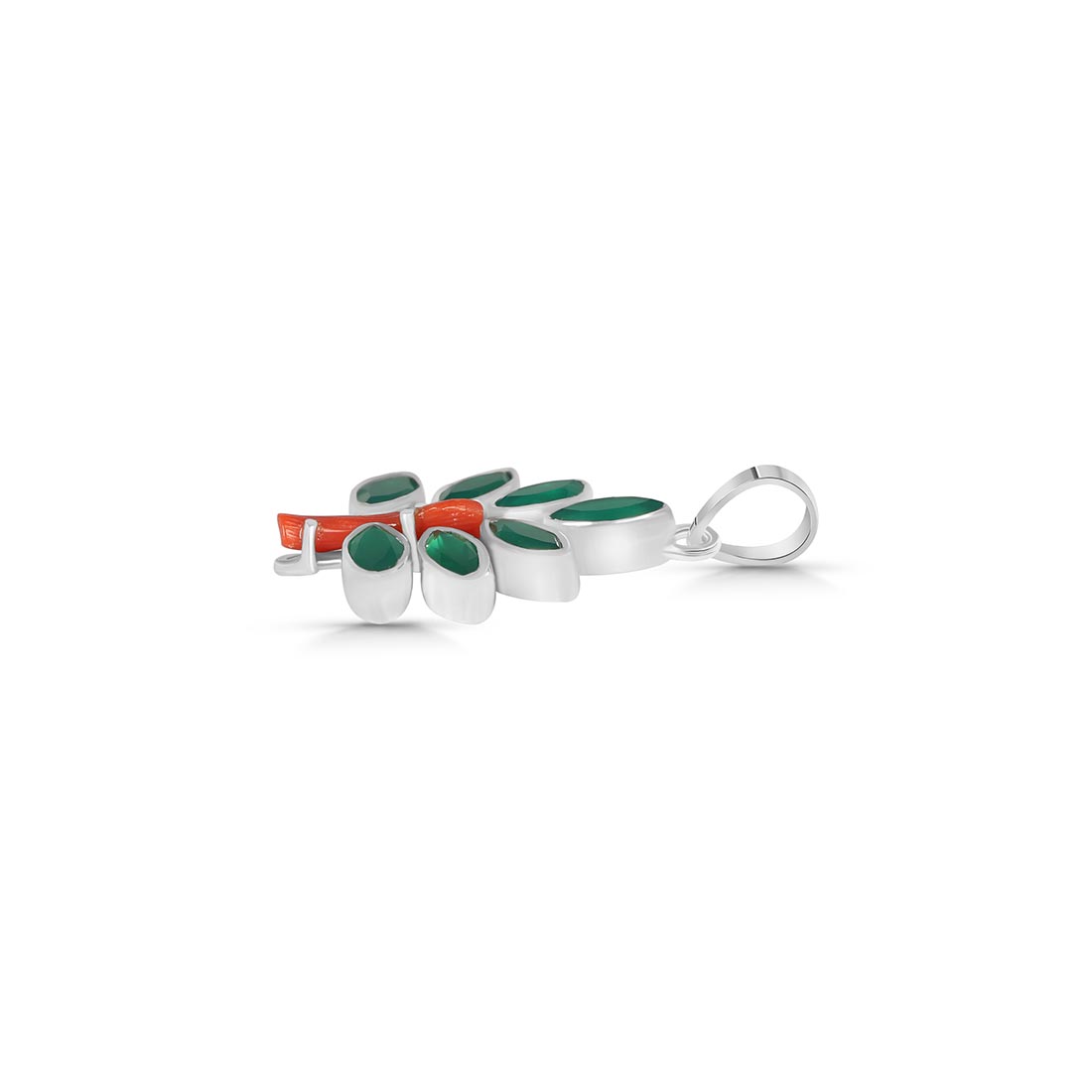Red Coral / Green Onyx Pendant-(COR-P-98.)