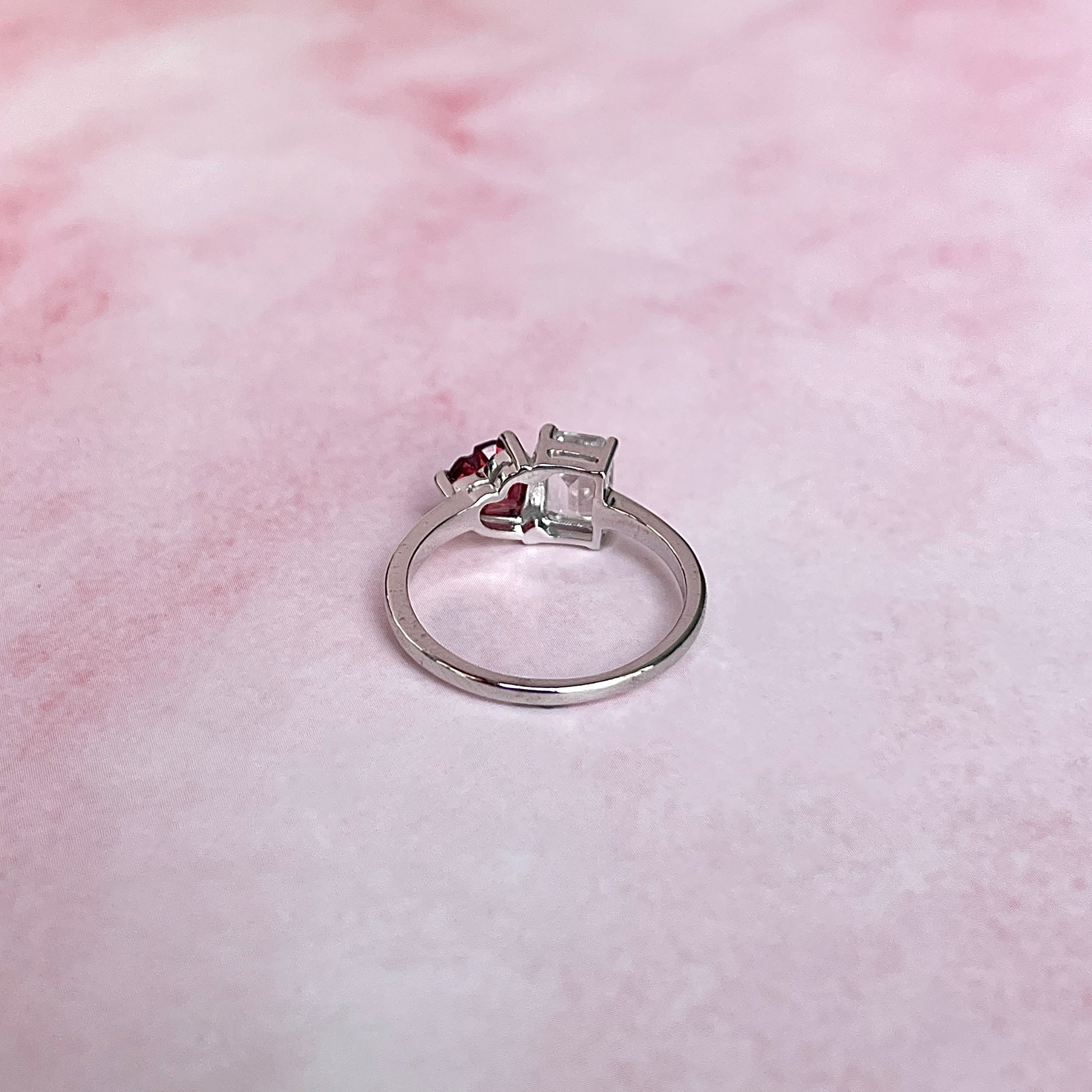 Garnet & White Topaz Ring-(GAR-SR-3549.)