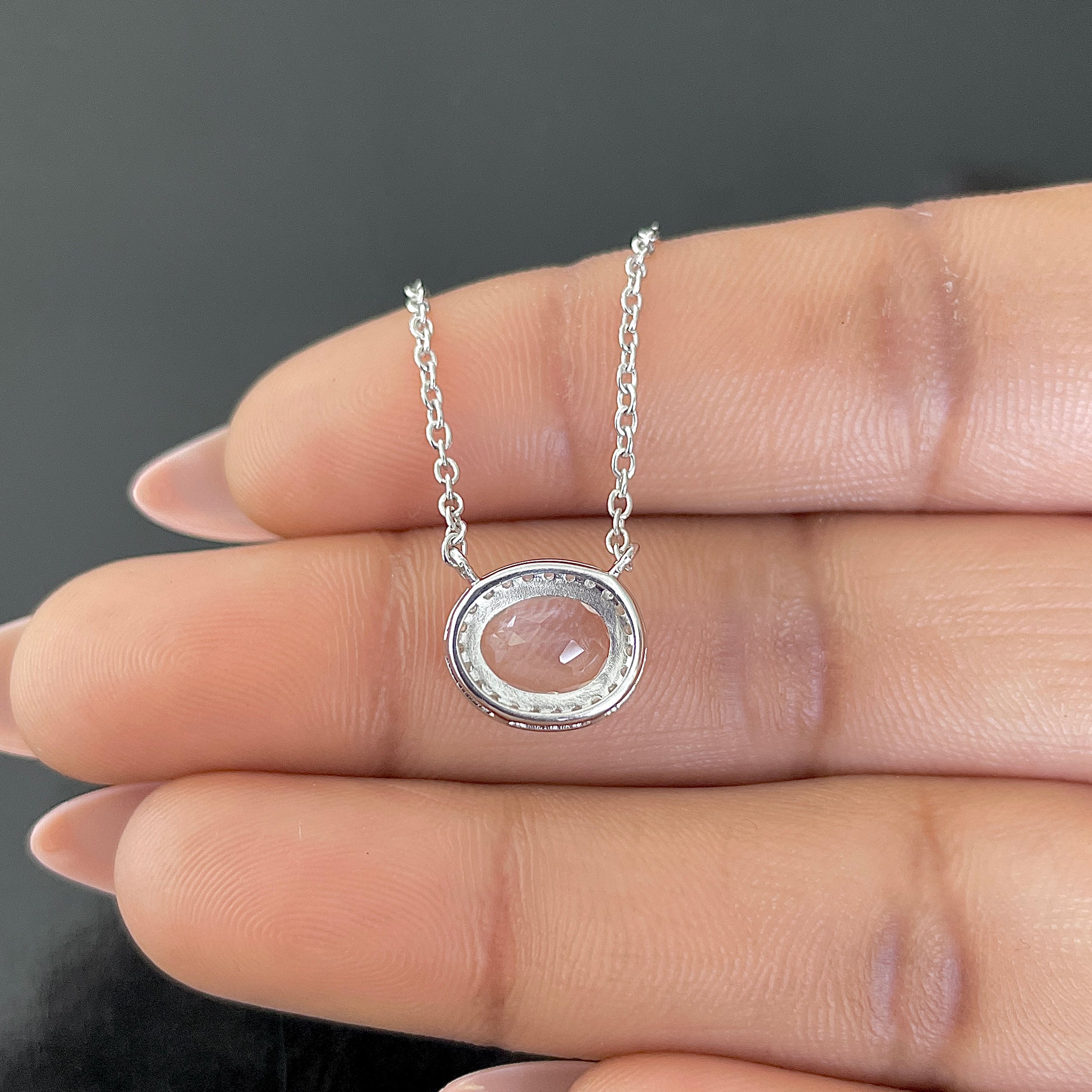 Crystal & White Topaz Necklace-(CST-RN-85.)