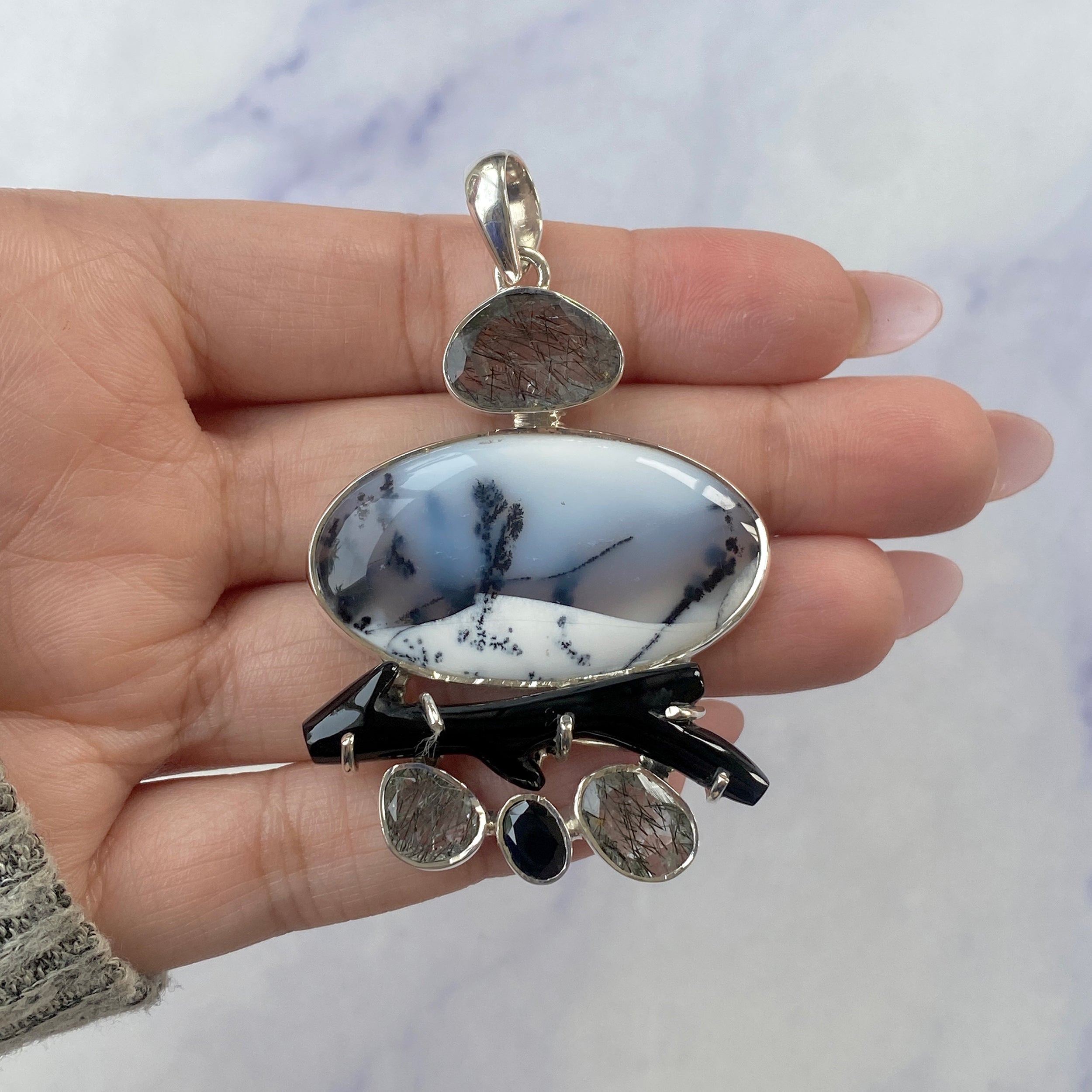 Dendritic Agate Pendant-(DDA-P-26.)
