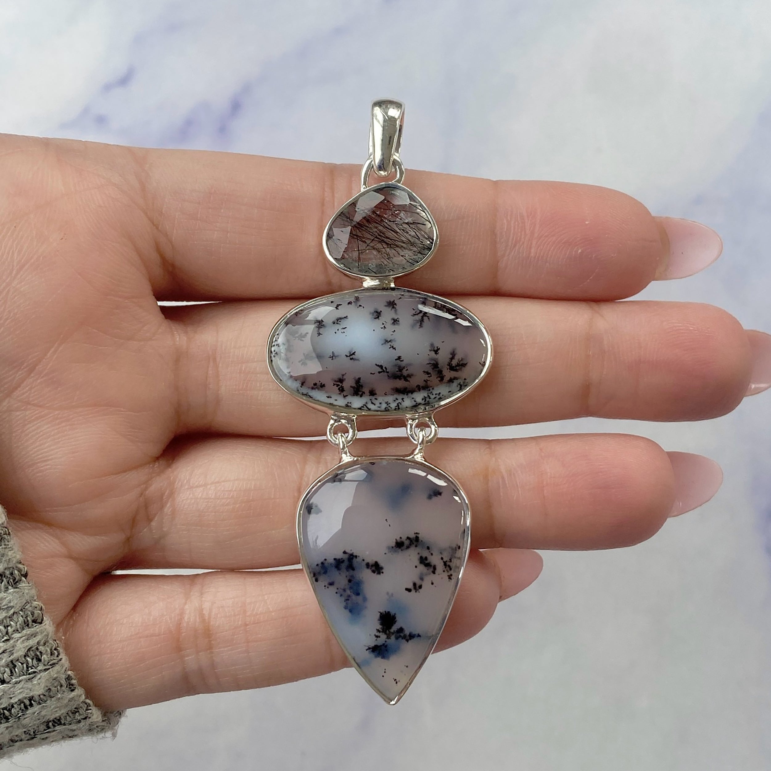 Dendritic Agate Pendant-(DDA-P-28.)