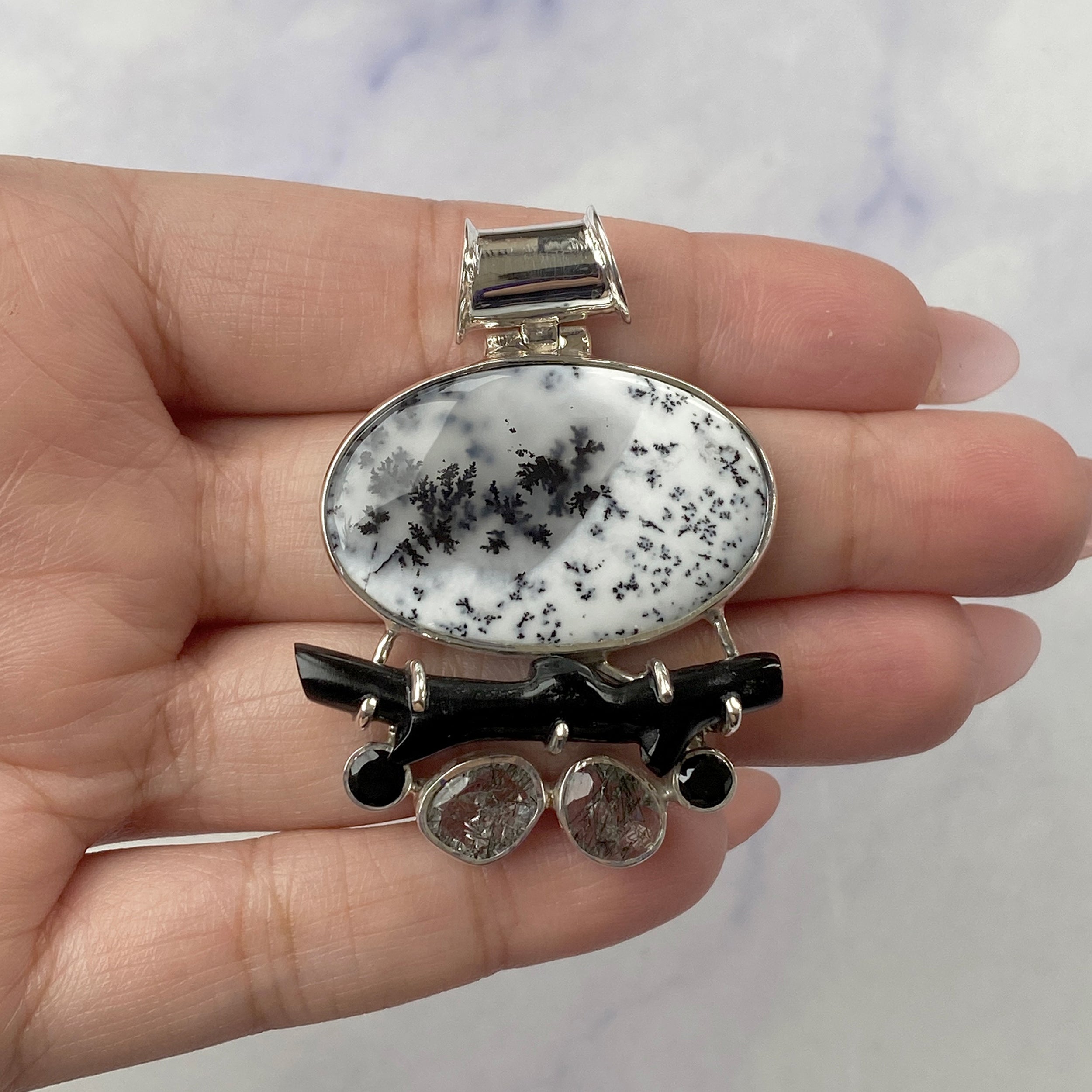 Dendritic Agate Pendant-(DDA-P-42.)