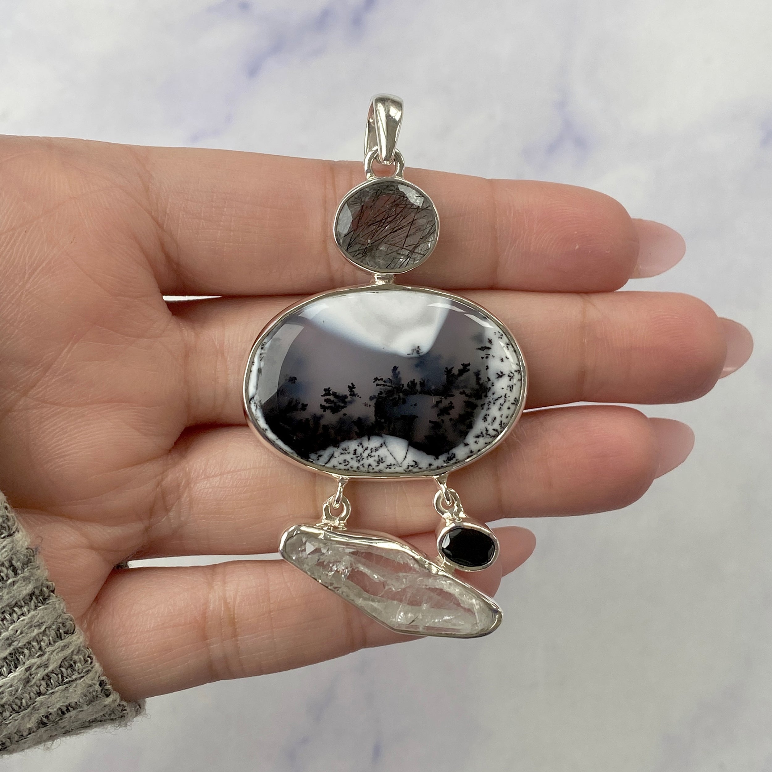 Dendritic Agate Pendant-(DDA-P-45.)