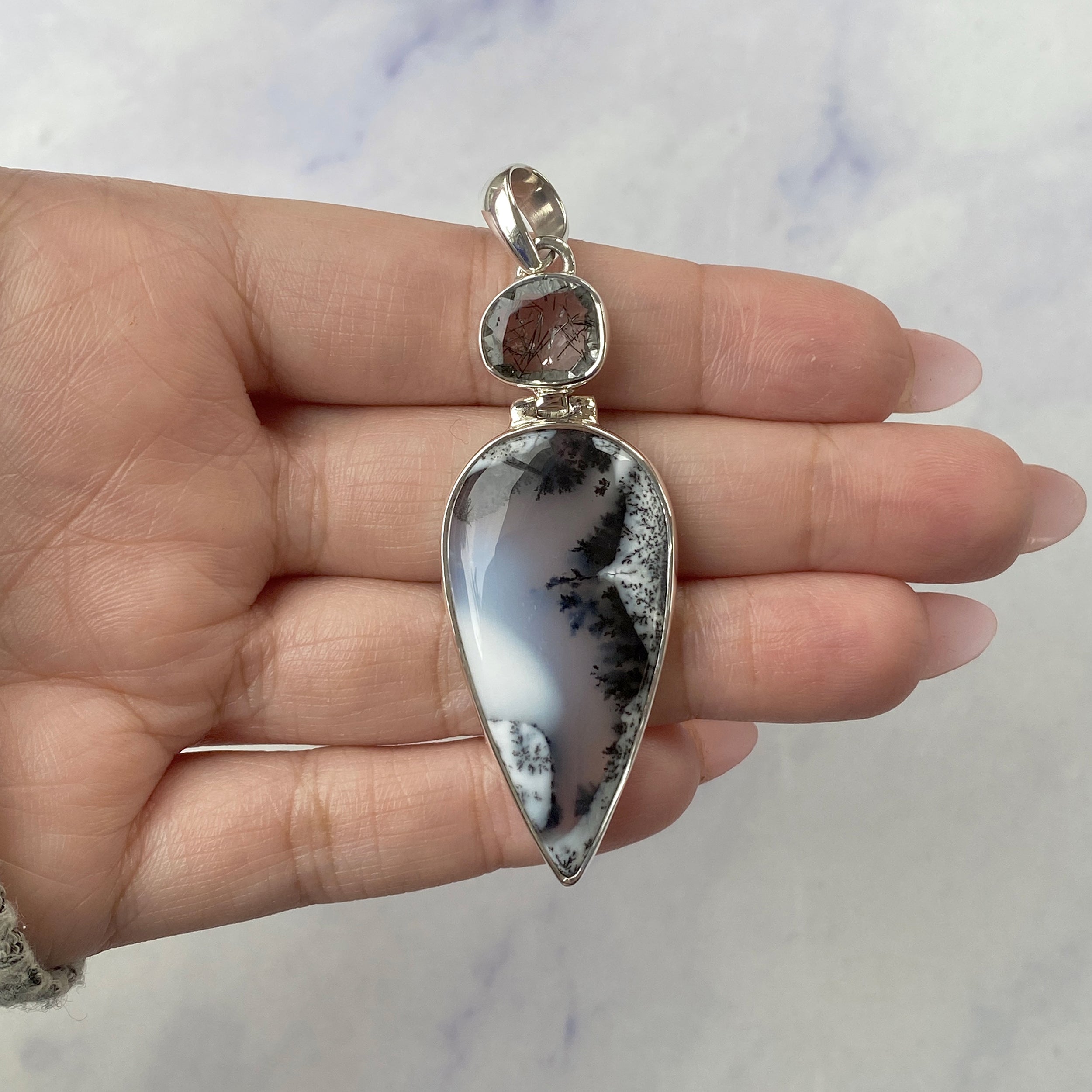 Dendritic Agate Pendant-(DDA-P-46.)