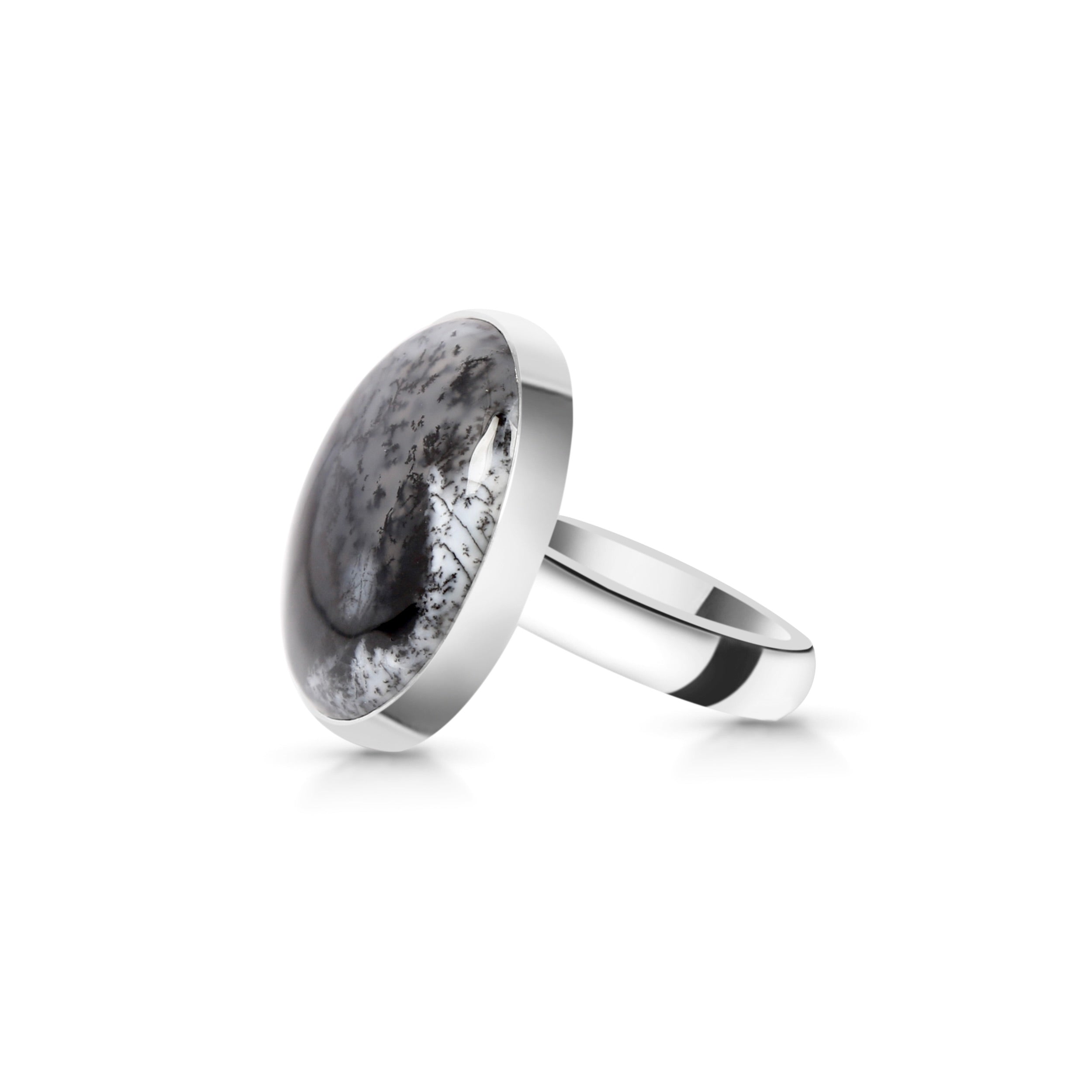 Dendritic Agate Adjustable Ring-(DDA-R-14.)