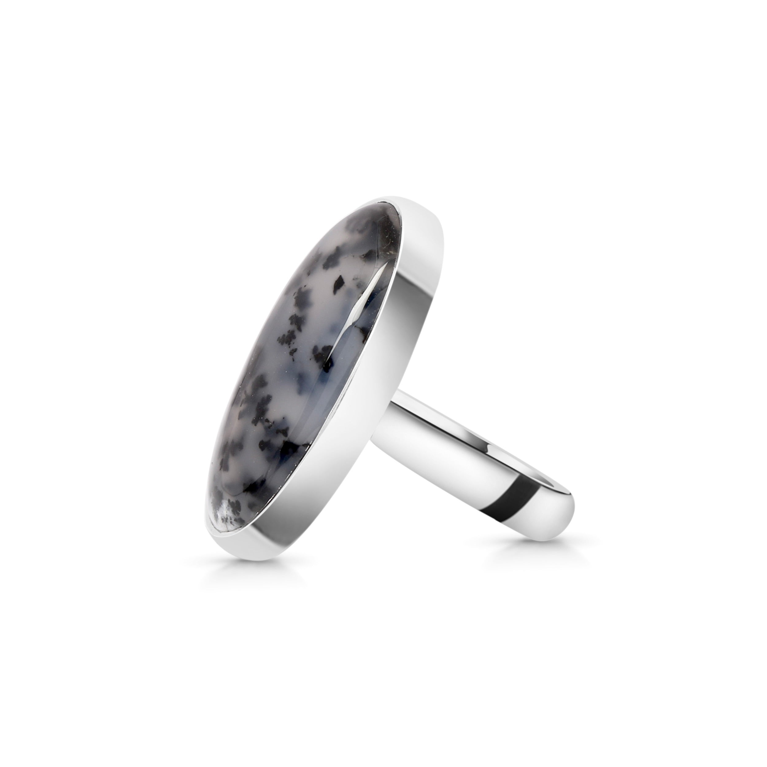 Dendritic Agate Adjustable Ring-(DDA-R-18.)