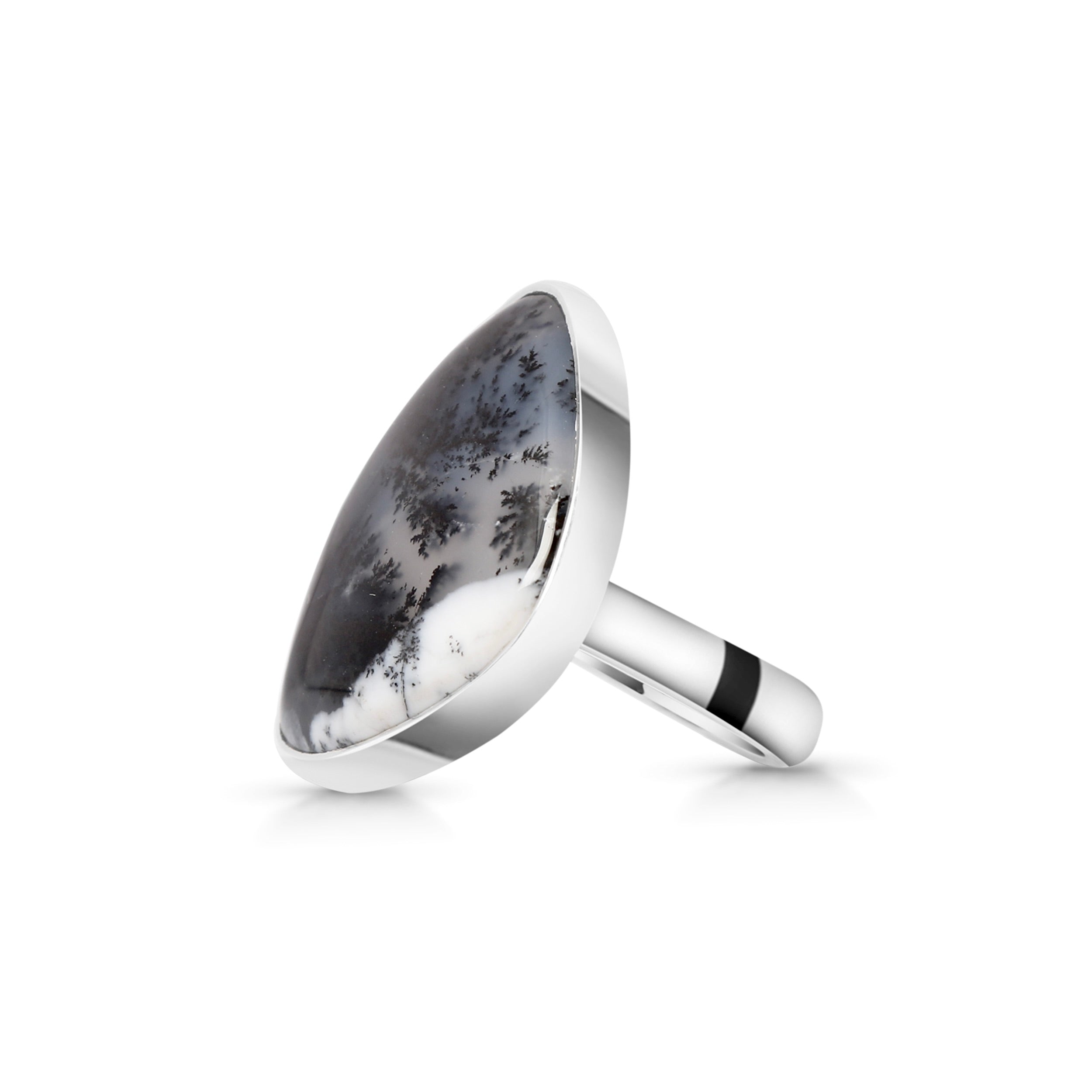 Dendritic Agate Adjustable Ring-(DDA-R-32.)