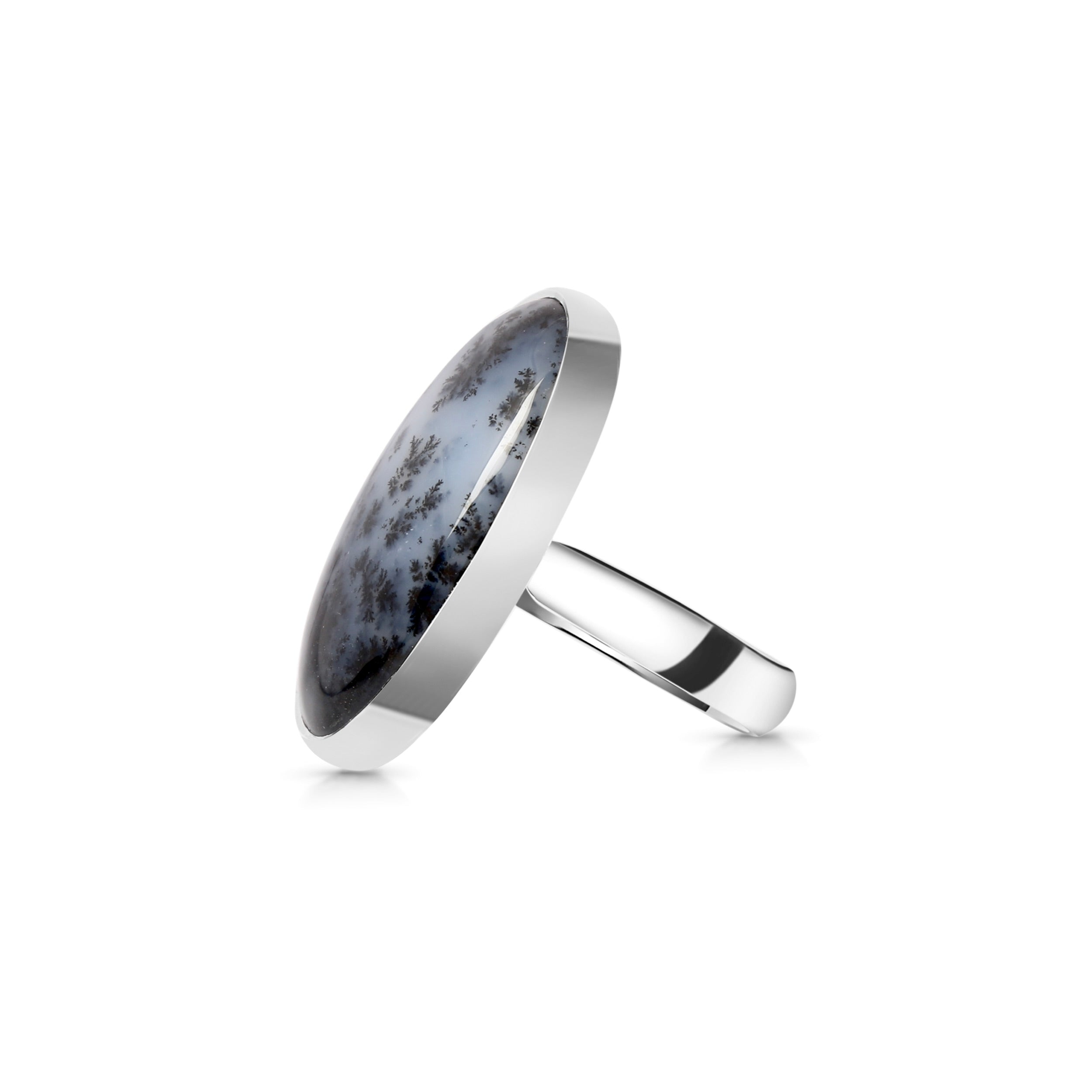 Dendritic Agate Adjustable Ring-(DDA-R-35.)