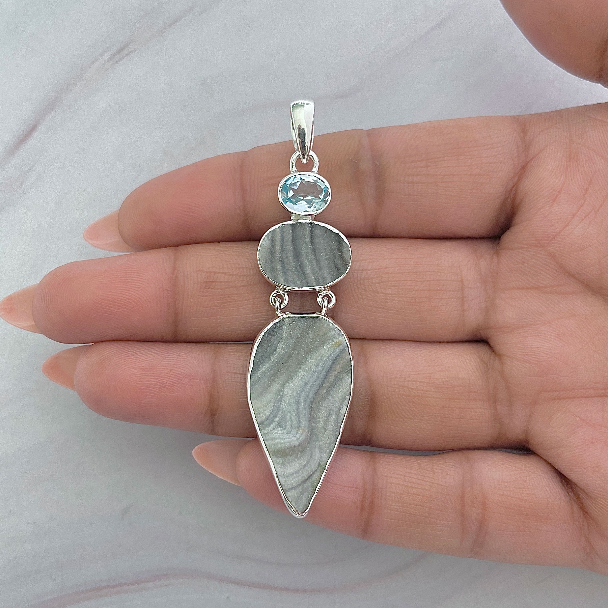 Desert Druzy Pendant-(DDZ-P-47.)